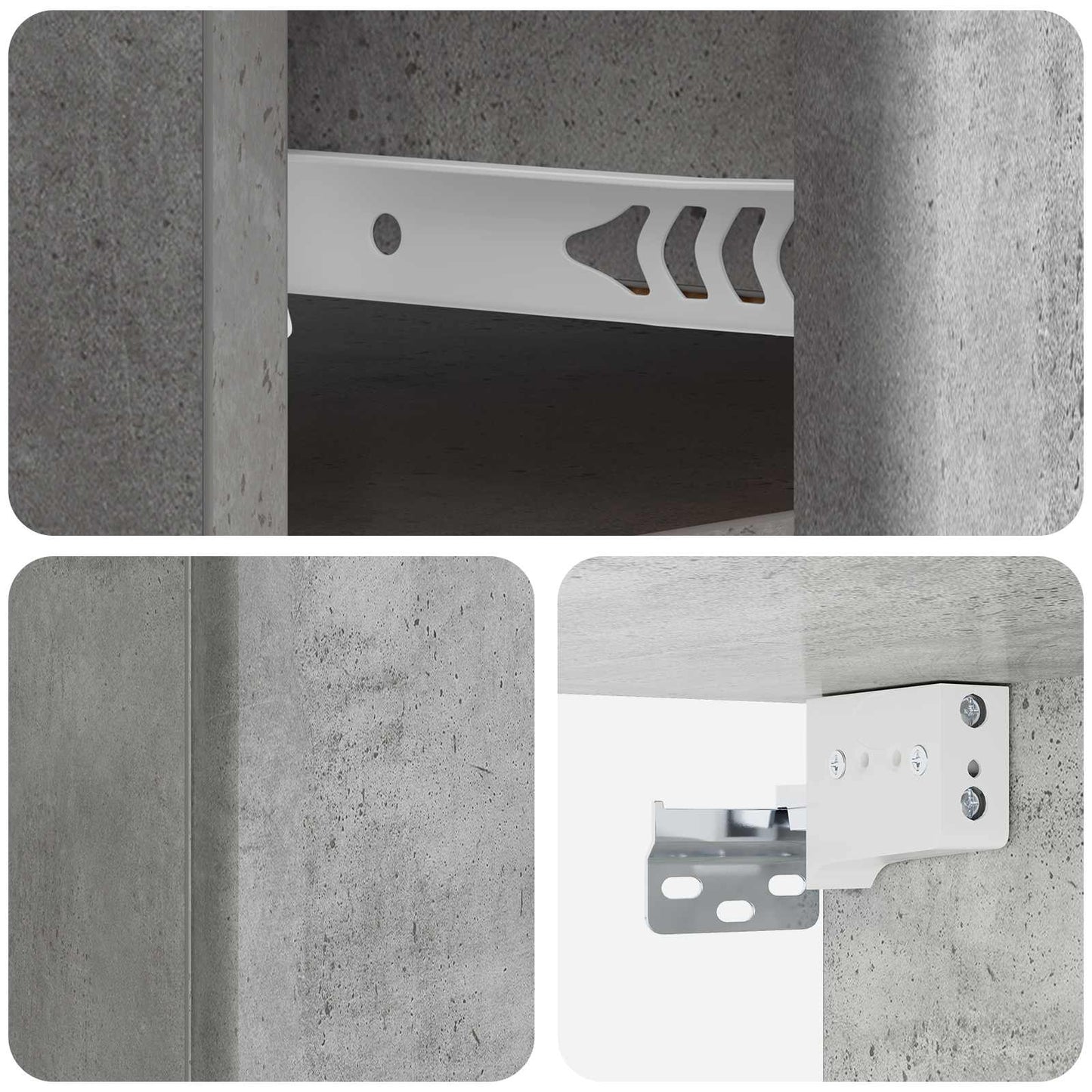 Nástěnný Noční Stolek 2 Pcs Betonově Šedá 34,5 X 33 X 20 Cm