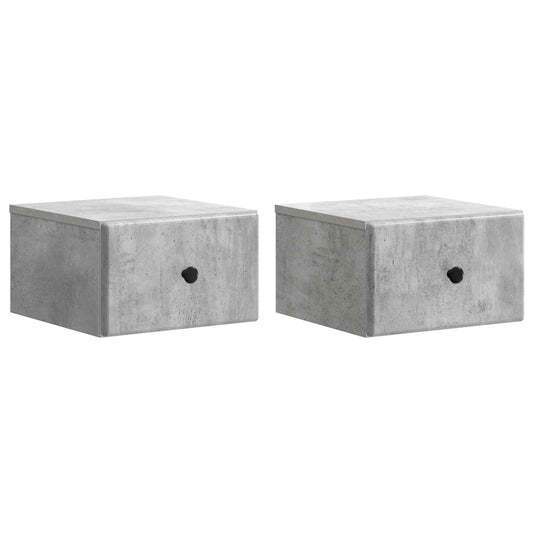 Nástěnný Noční Stolek 2 Pcs Betonově Šedá 34,5 X 33 X 20 Cm
