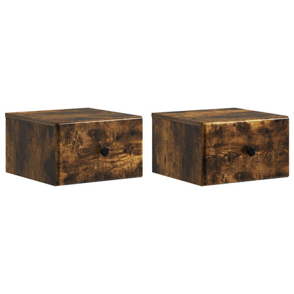 Nástěnný Noční Stolek 2 Pcs Kouřový Dub 34,5 X 33 X 20 Cm