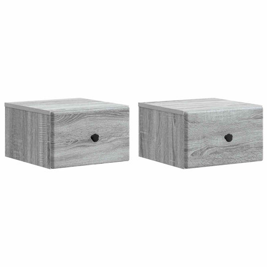 Nástěnný Noční Stolek 2 Pcs Šedá Sonoma 34,5 X 33 X 20 Cm