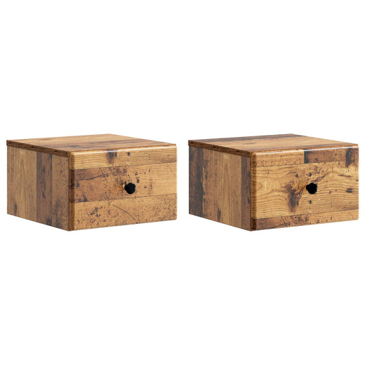Nástěnný Noční Stolek 2 Pcs Staré Dřevo 34,5 X 33 X 20 Cm