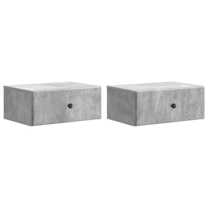 Nástěnný Noční Stolek 2 Pcs Betonově Šedá 49 X 34,5 X 20 Cm