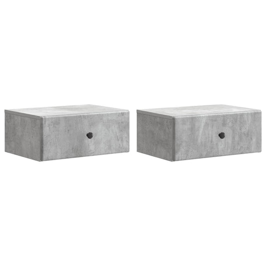 Nástěnný Noční Stolek 2 Pcs Betonově Šedá 49 X 34,5 X 20 Cm