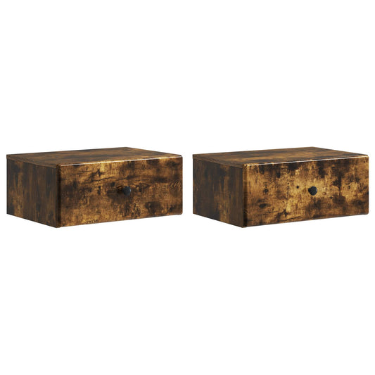 Nástěnný Noční Stolek 2 Pcs Kouřový Dub 49 X 34,5 X 20 Cm