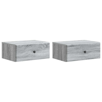 Nástěnný Noční Stolek 2 Pcs Šedá Sonoma 49 X 34,5 X 20 Cm