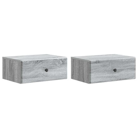 Nástěnný Noční Stolek 2 Pcs Šedá Sonoma 49 X 34,5 X 20 Cm