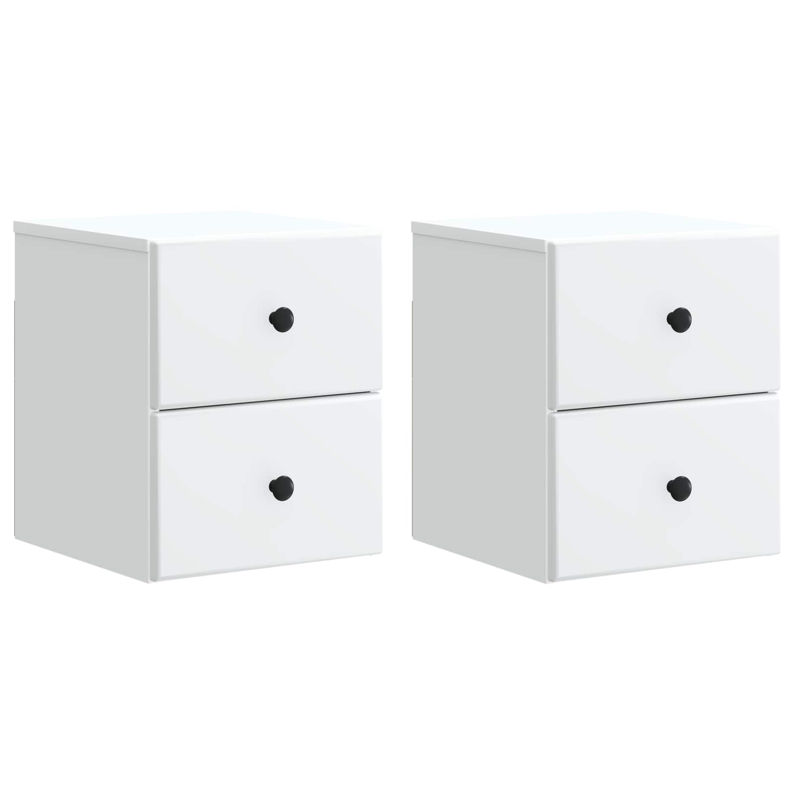 Nástěnný Noční Stolek Se Zásuvkou 2 Pcs Bílá 34,5 X 33 X 40 Cm