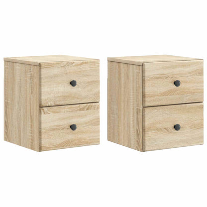 Nástěnný Noční Stolek 2 Pcs Dub Sonoma 34,5 X 33 X 40 Cm
