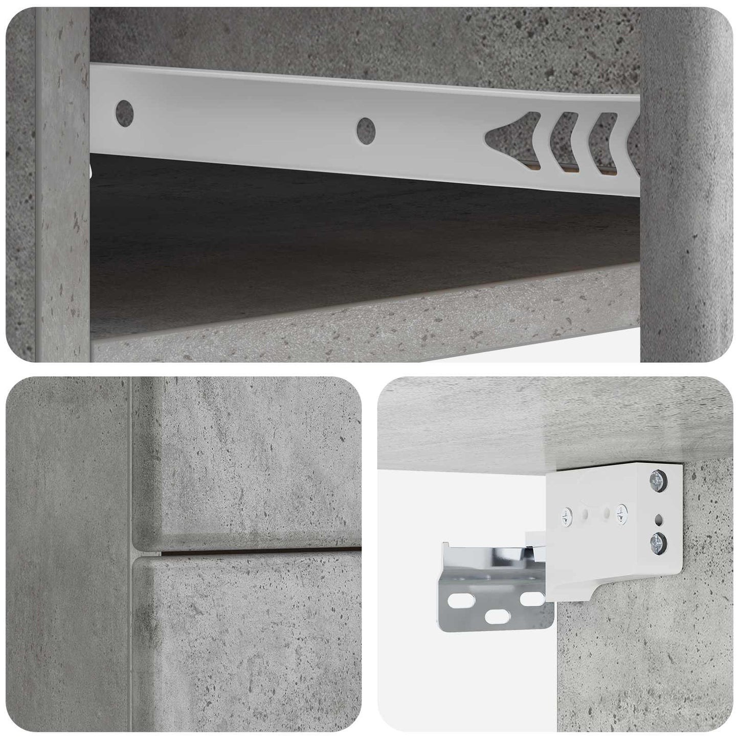 Nástěnný Noční Stolek 2 Pcs Betonově Šedá 34,5 X 33 X 40 Cm