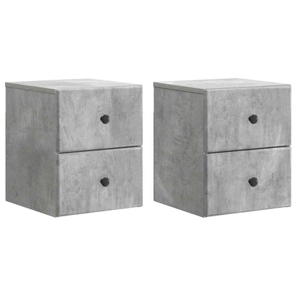 Nástěnný Noční Stolek 2 Pcs Betonově Šedá 34,5 X 33 X 40 Cm