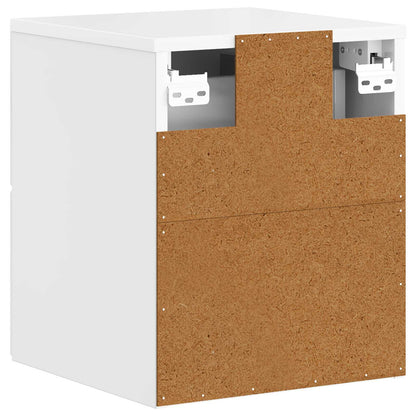 Nástěnný Noční Stolek Se Zásuvkou 2 Pcs Bílá S Vysokým Leskem