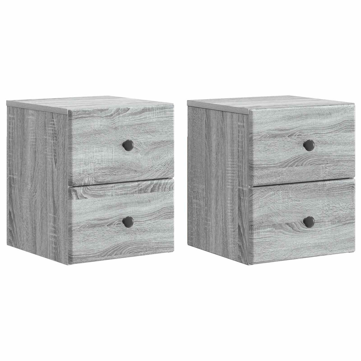 Nástěnný Noční Stolek 2 Pcs Šedá Sonoma 34,5 X 33 X 40 Cm