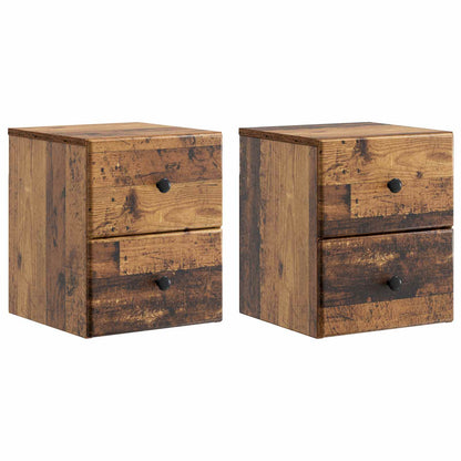 Nástěnný Noční Stolek 2 Pcs Staré Dřevo 34,5 X 33 X 40 Cm