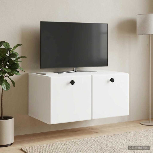 Nástěnná Tv Skříň 59,5 X 41 X 30 Cm Bílá Kompozitní Dřevo