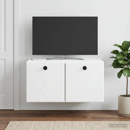 Nástěnná Tv Skříň 59,5 X 41 X 30 Cm Bílá Kompozitní Dřevo