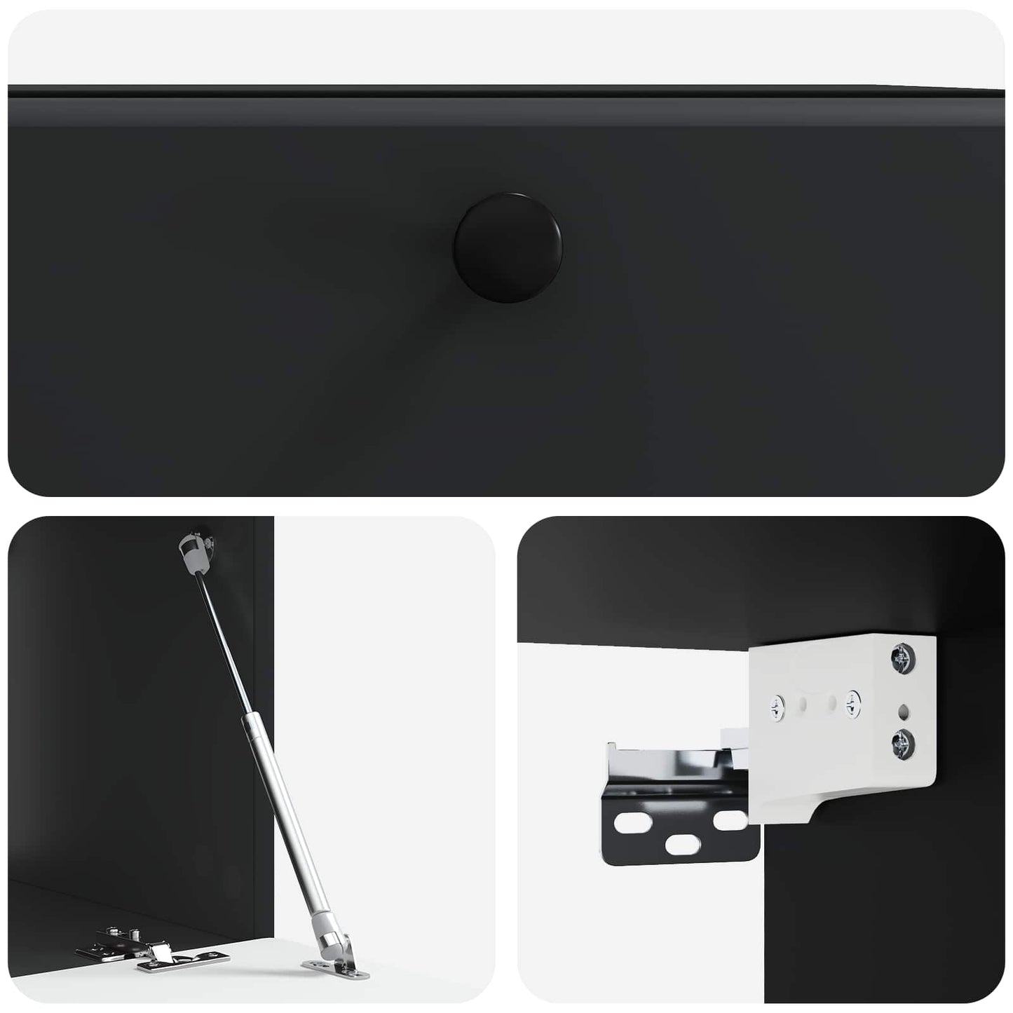 Nástěnná Tv Skříň 59,5 X 41 X 30 Cm Černá Kompozitní Dřevo