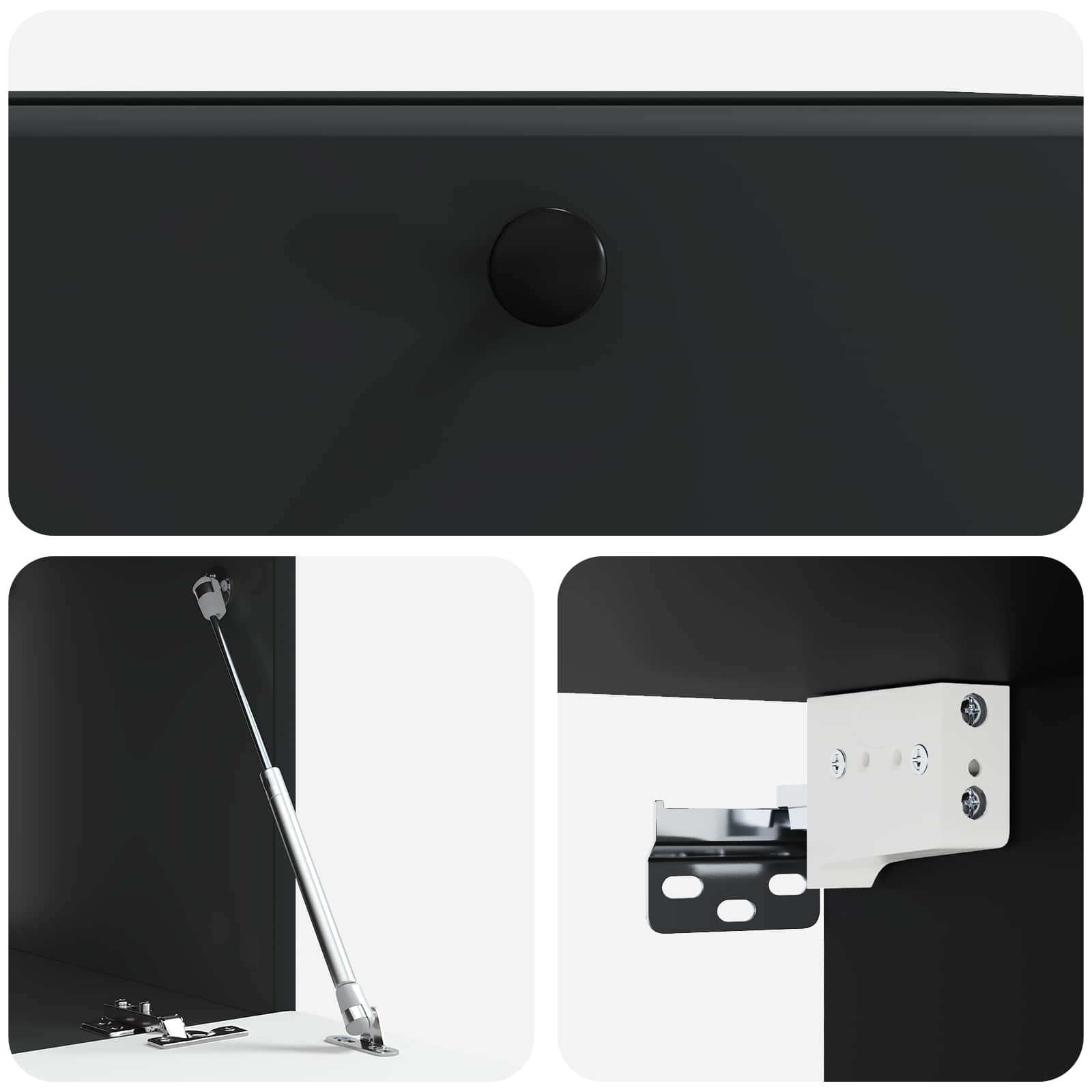 Nástěnná Tv Skříň 59,5 X 41 X 30 Cm Černá Kompozitní Dřevo