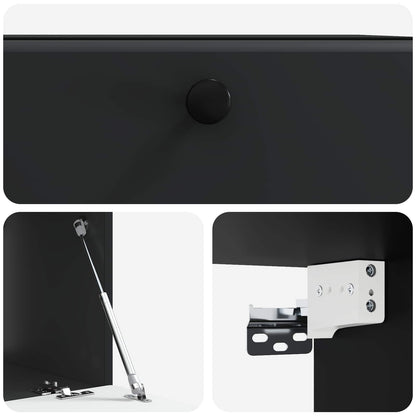 Nástěnná Tv Skříň 59,5 X 41 X 30 Cm Černá Kompozitní Dřevo