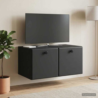 Nástěnná Tv Skříň 59,5 X 41 X 30 Cm Černá Kompozitní Dřevo