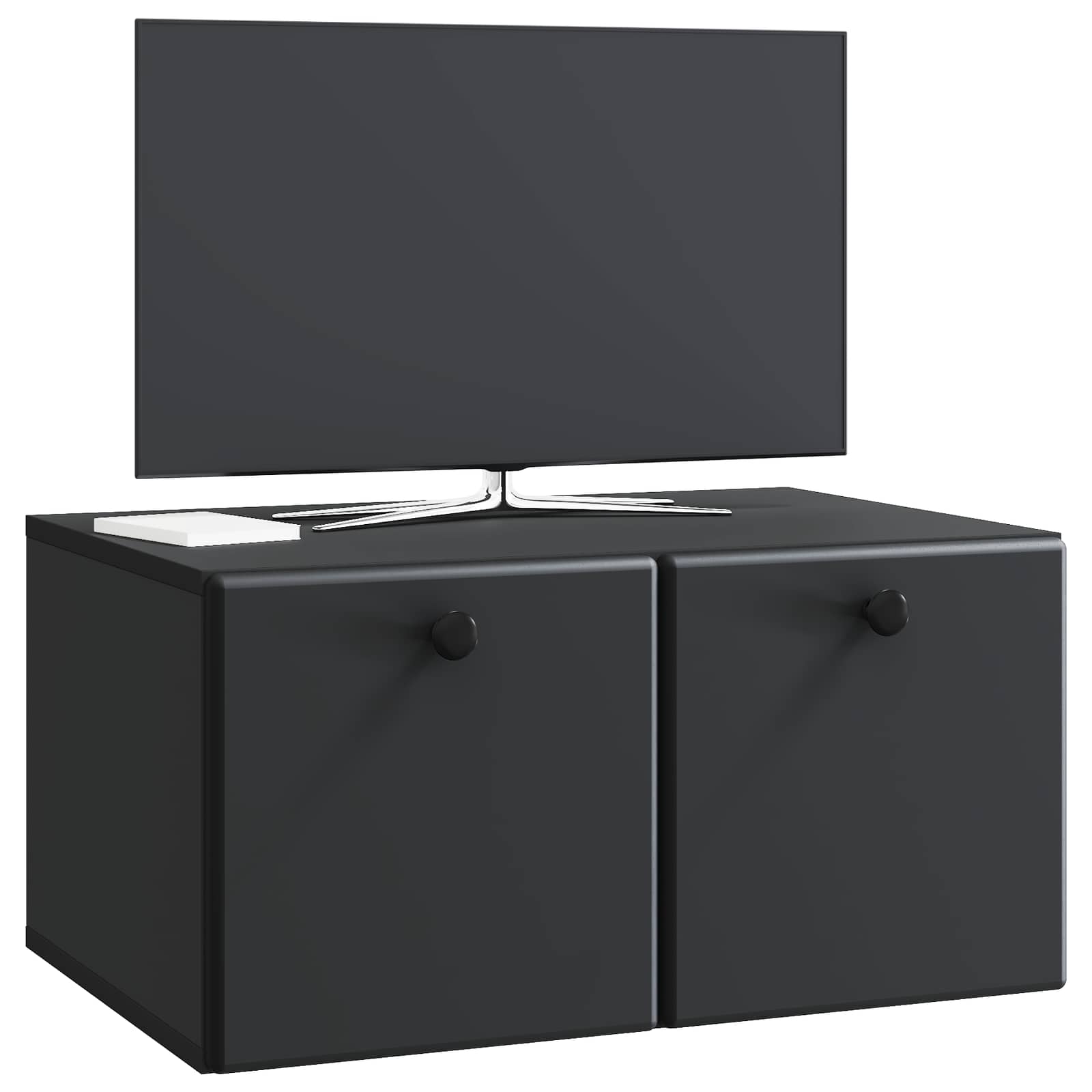 Nástěnná Tv Skříň 59,5 X 41 X 30 Cm Černá Kompozitní Dřevo