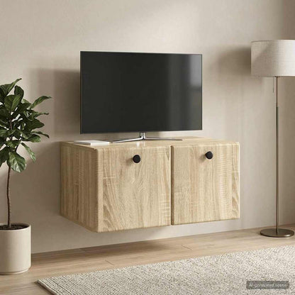 Nástěnná Tv Skříň 59,5 X 41 X 30 Cm Dub Sonoma Kompozitní Dřevo