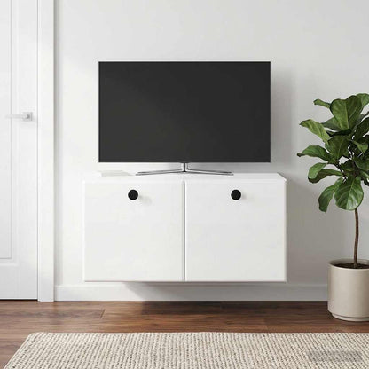 Nástěnná Tv Skříň 59,5 X 41 X 30 Cm Bílá S Vysokým Leskem