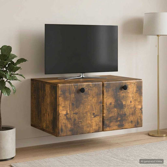 Nástěnná Tv Skříň 59,5 X 41 X 30 Cm Kouřový Dub