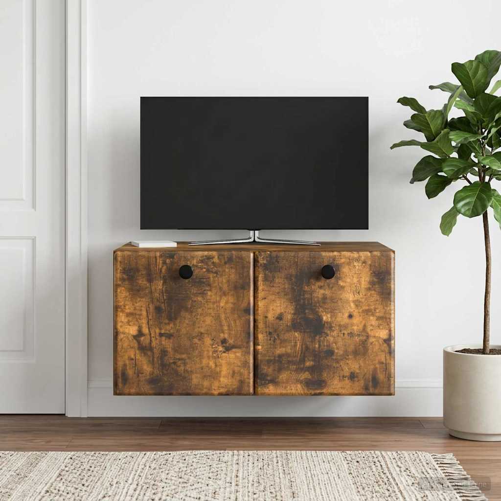 Nástěnná Tv Skříň 59,5 X 41 X 30 Cm Kouřový Dub