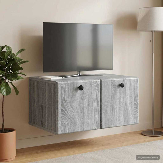 Nástěnná Tv Skříň 59,5 X 41 X 30 Cm Šedý Sonoma