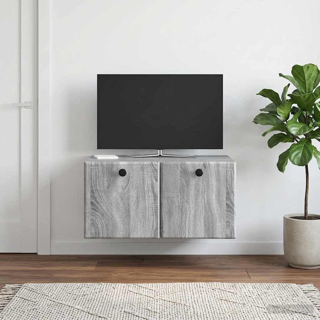 Nástěnná Tv Skříň 59,5 X 41 X 30 Cm Šedý Sonoma