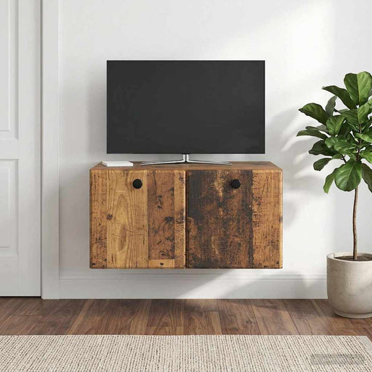 Nástěnná Tv Skříň 59,5 X 41 X 30 Cm Staré Dřevo
