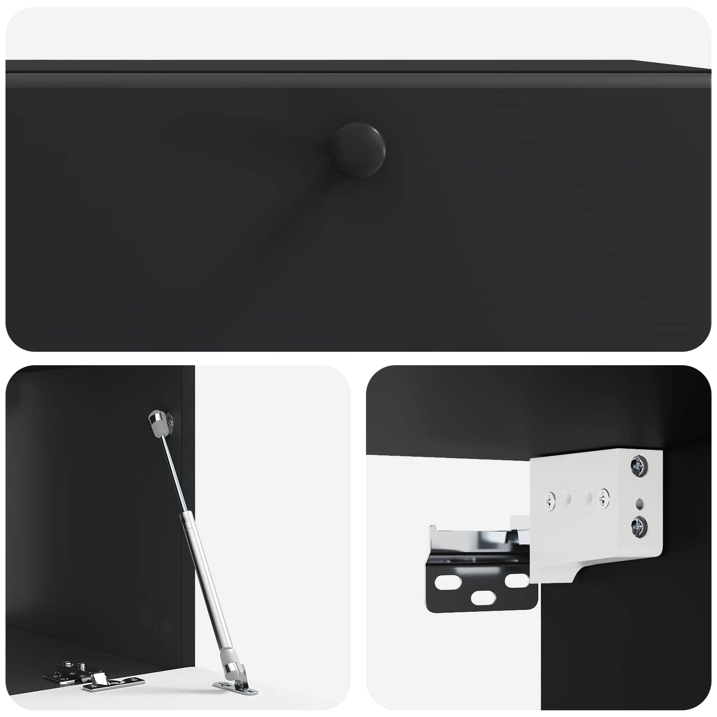 Nástěnná Tv Skříň 78,5 X 41 X 30 Cm Černá Kompozitní Dřevo