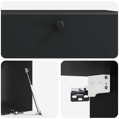 Nástěnná Tv Skříň 78,5 X 41 X 30 Cm Černá Kompozitní Dřevo