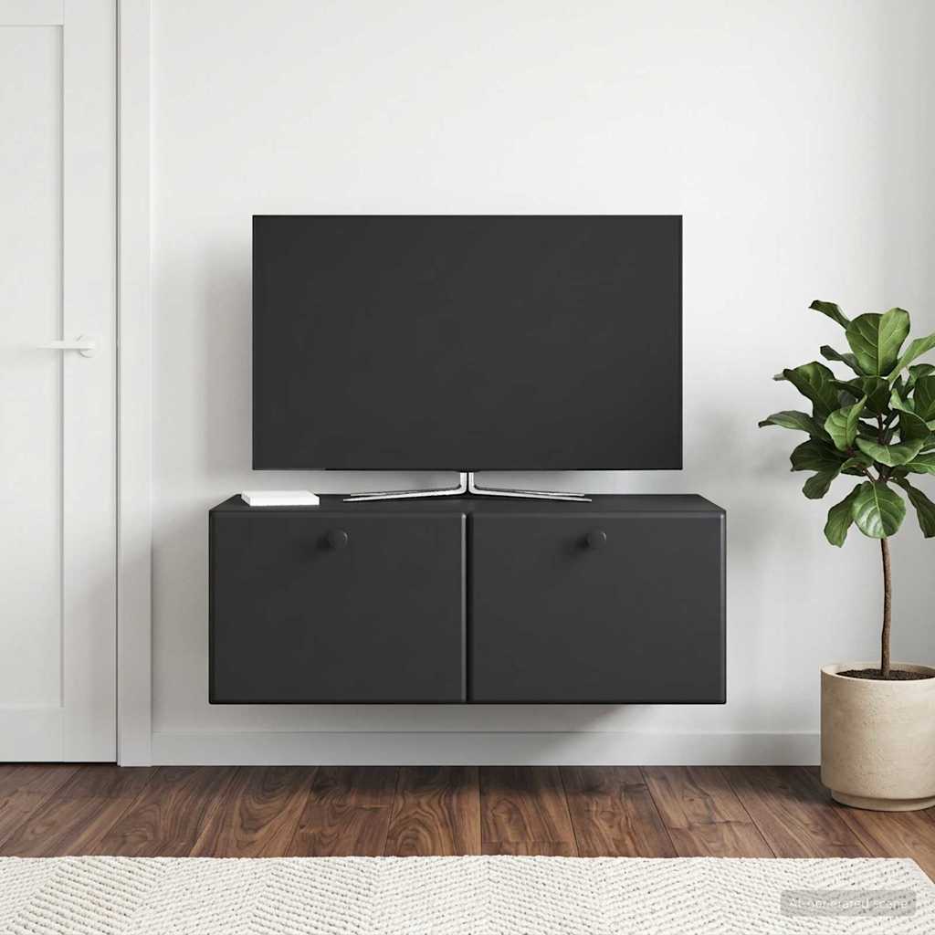 Nástěnná Tv Skříň 78,5 X 41 X 30 Cm Černá Kompozitní Dřevo