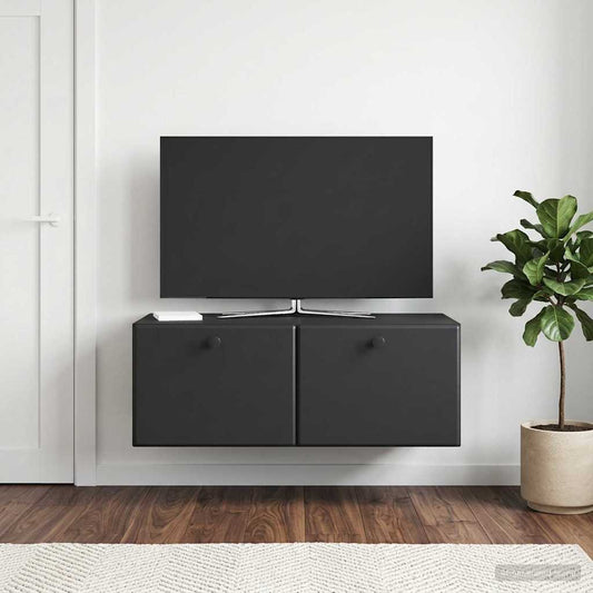 Nástěnná Tv Skříň 78,5 X 41 X 30 Cm Černá Kompozitní Dřevo