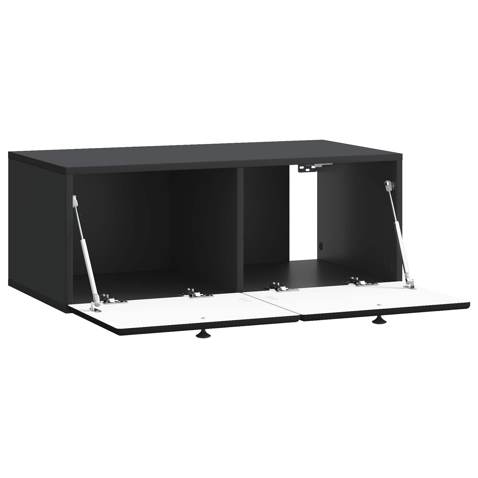 Nástěnná Tv Skříň 78,5 X 41 X 30 Cm Černá Kompozitní Dřevo