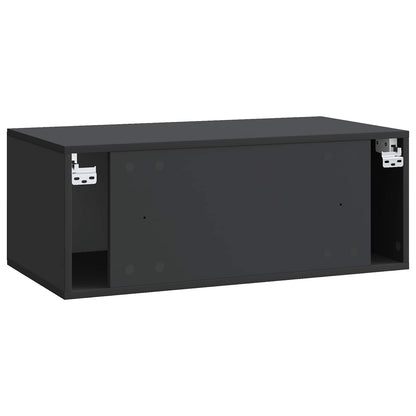Nástěnná Tv Skříň 78,5 X 41 X 30 Cm Černá Kompozitní Dřevo