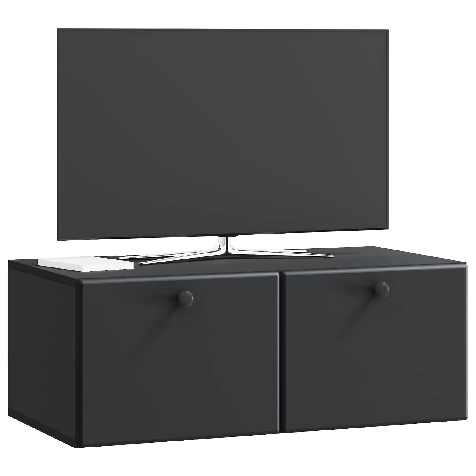 Nástěnná Tv Skříň 78,5 X 41 X 30 Cm Černá Kompozitní Dřevo