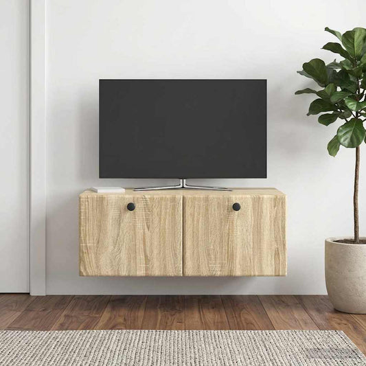 Nástěnná Tv Skříň 78,5 X 41 X 30 Cm Dub Sonoma Kompozitní Dřevo