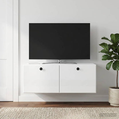 Nástěnná Tv Skříň 78,5 X 41 X 30 Cm Bílá S Vysokým Leskem