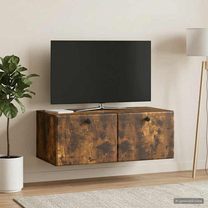 Nástěnná Tv Skříň 78,5 X 41 X 30 Cm Kouřový Dub