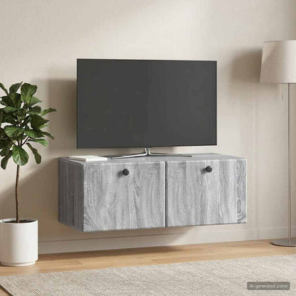 Nástěnná Tv Skříň 78,5 X 41 X 30 Cm Šedý Sonoma