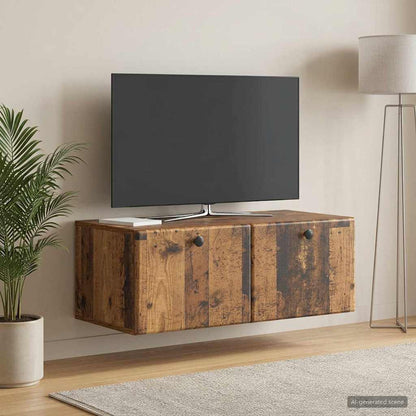 Nástěnná Tv Skříň 78,5 X 41 X 30 Cm Staré Dřevo