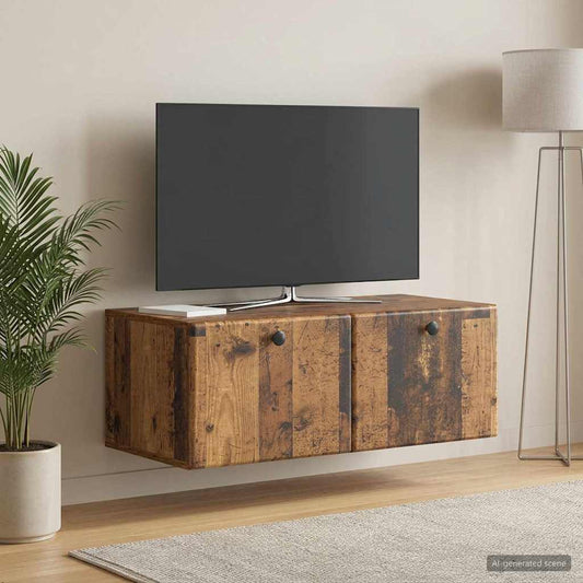 Nástěnná Tv Skříň 78,5 X 41 X 30 Cm Staré Dřevo
