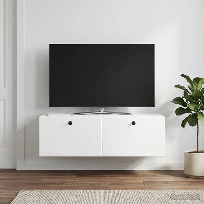 Nástěnná Tv Skříň 98 X 41 X 30 Cm Bílá Kompozitní Dřevo