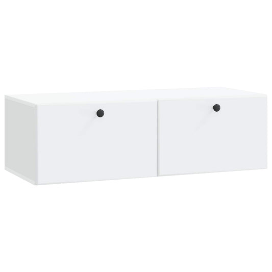 Nástěnná Tv Skříň 98 X 41 X 30 Cm Bílá Kompozitní Dřevo