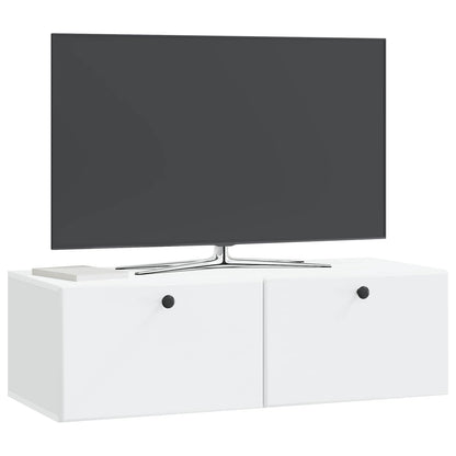Nástěnná Tv Skříň 98 X 41 X 30 Cm Bílá Kompozitní Dřevo