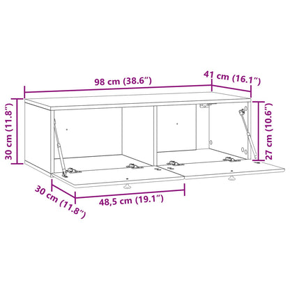 Nástěnná Tv Skříň 98 X 41 X 30 Cm Bílá Kompozitní Dřevo