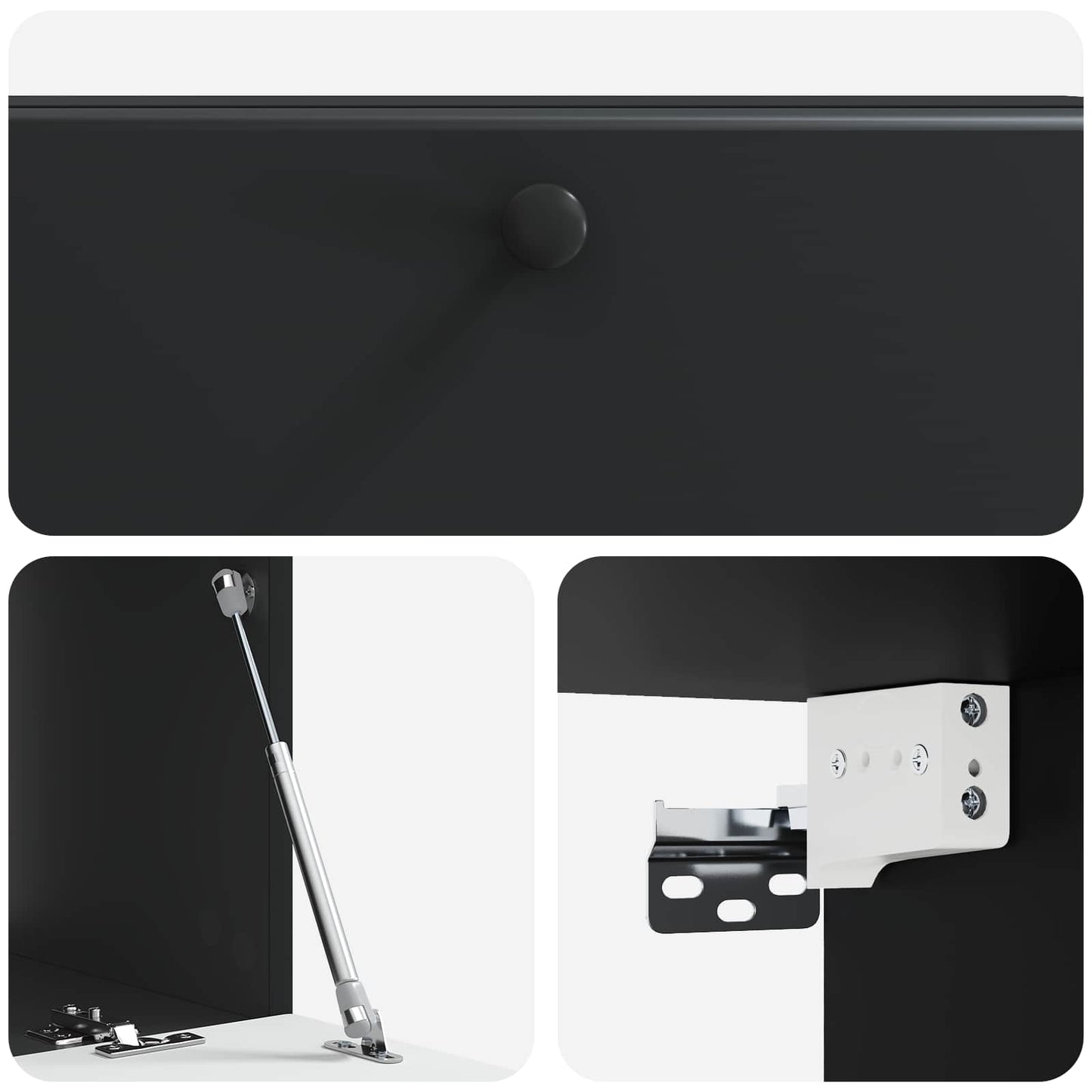 Nástěnná Tv Skříň 98 X 41 X 30 Cm Černá Kompozitní Dřevo