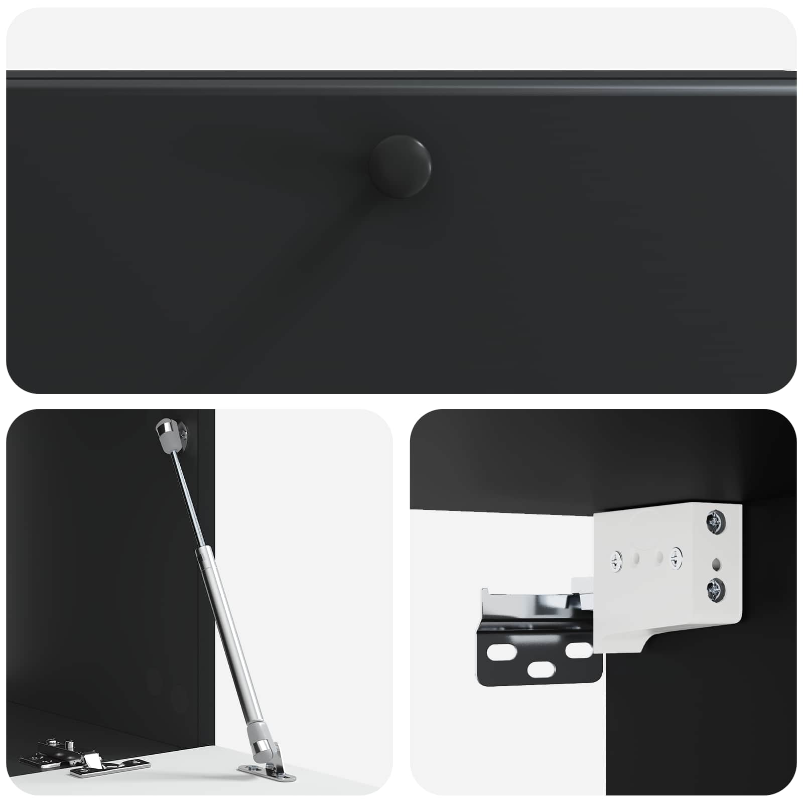 Nástěnná Tv Skříň 98 X 41 X 30 Cm Černá Kompozitní Dřevo